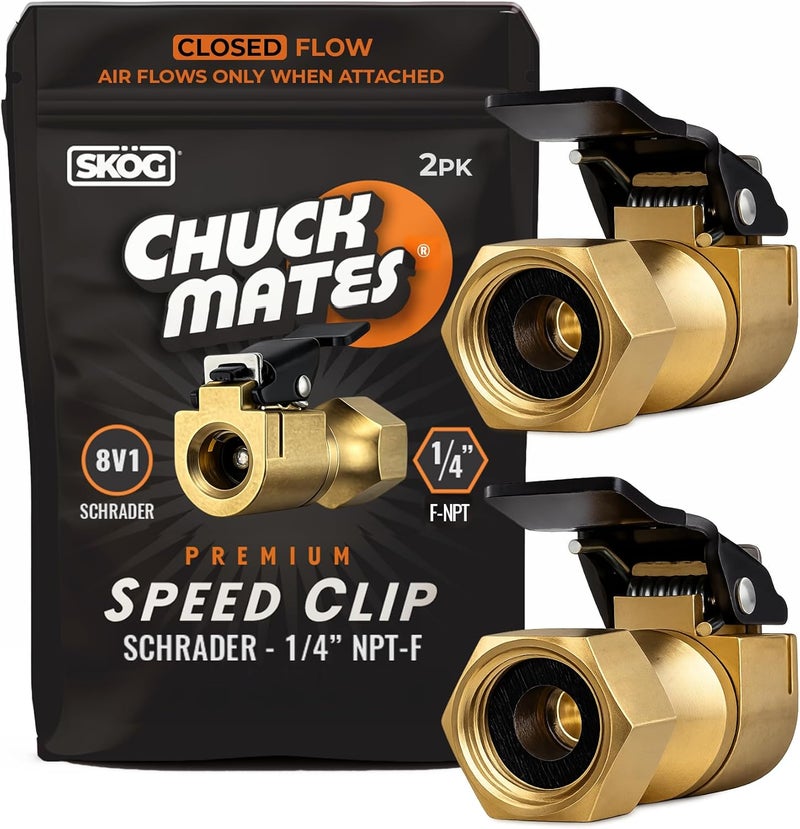 SKG تشاك ميتس بريميوم 1/4" NPT صمام هواء سريع الاتصال مع SimpleSeal - نوع مغلق (عبوة 2) - Image 1